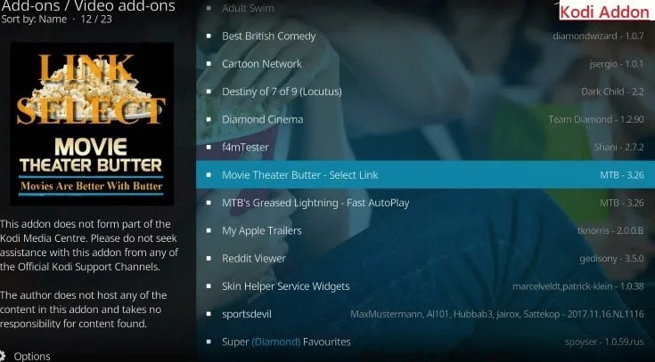 Movie Theater Butter Addon Movie Theater Butter Addon