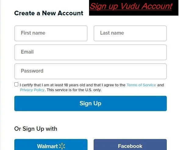 Vudu Account Sign up Vudu Account Sign up